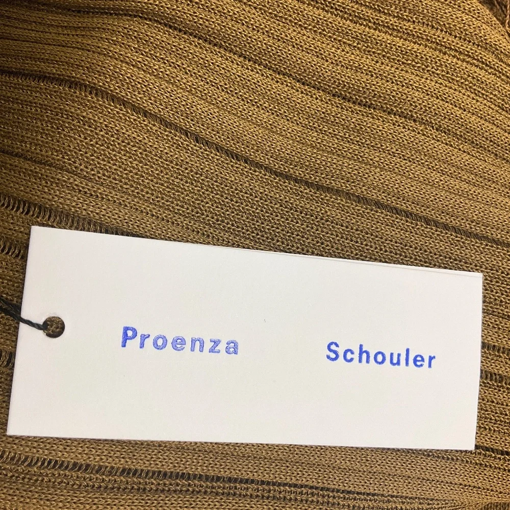 PROENZA SCHOULER CHESTNUT EVERLY VISCOSE FRINGE KNIT DRESS - Picture 5 of 6